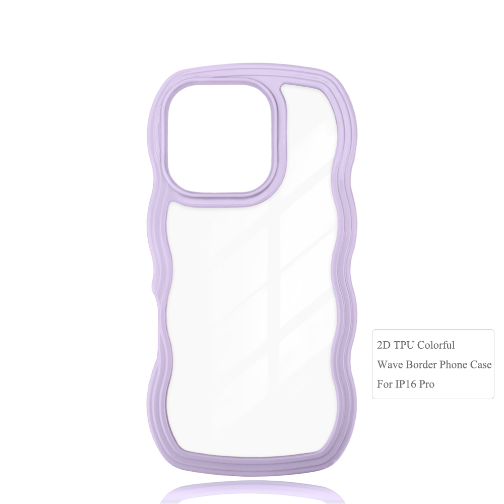 2-in-1 Wave Border Phone Case for iPhone Series - 7 Color Options, Shockproof Hard PC Back + Soft TPU Bumper Protective Cover