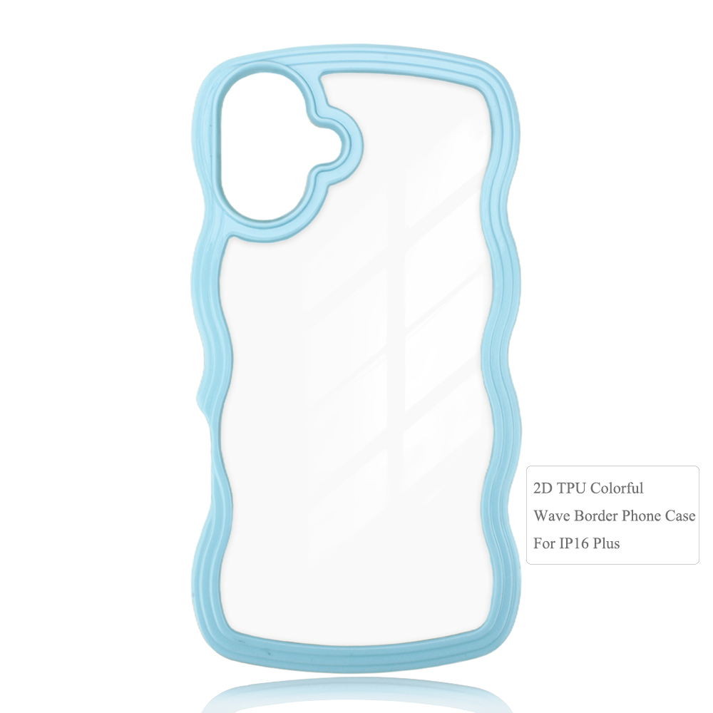 2-in-1 Wave Border Phone Case for iPhone Series - 7 Color Options, Shockproof Hard PC Back + Soft TPU Bumper Protective Cover