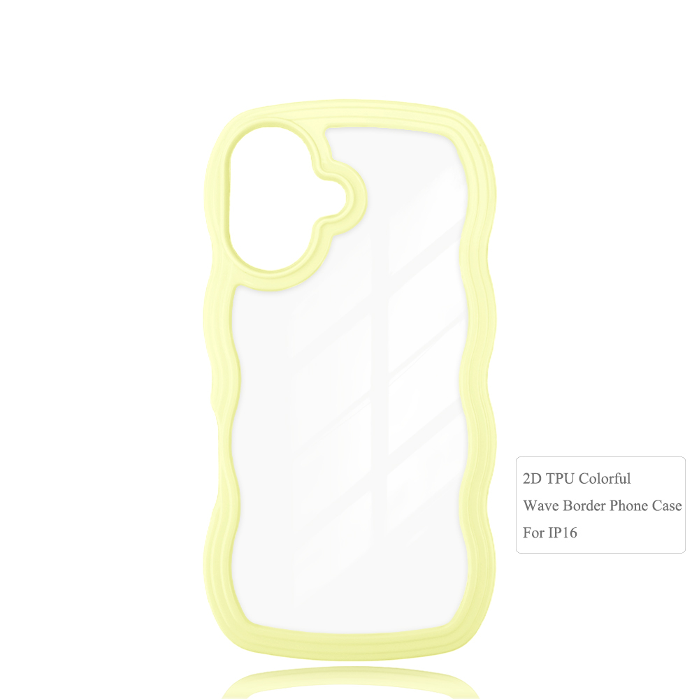 2-in-1 Wave Border Phone Case for iPhone Series - 7 Color Options, Shockproof Hard PC Back + Soft TPU Bumper Protective Cover