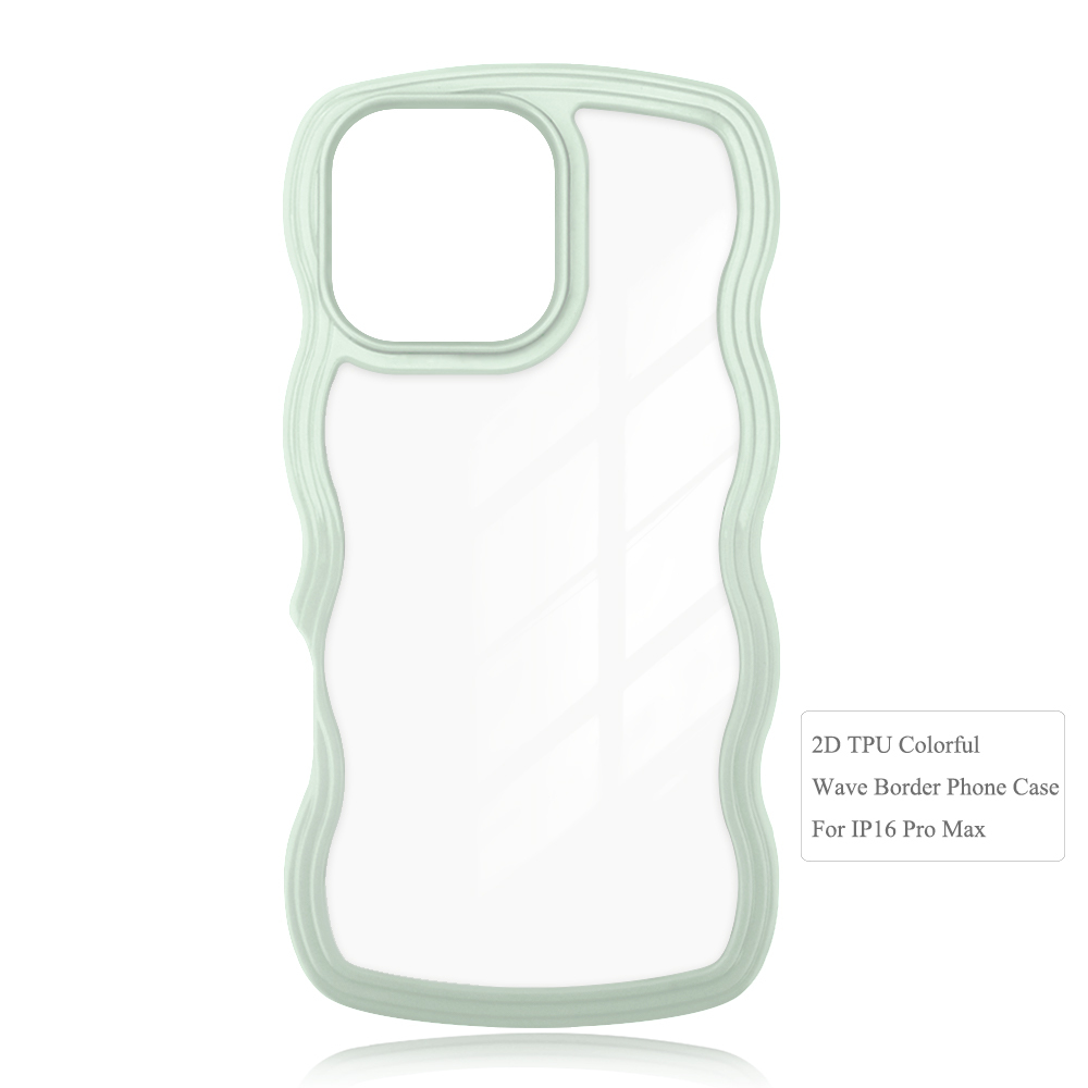 2-in-1 Wave Border Phone Case for iPhone Series - 7 Color Options, Shockproof Hard PC Back + Soft TPU Bumper Protective Cover