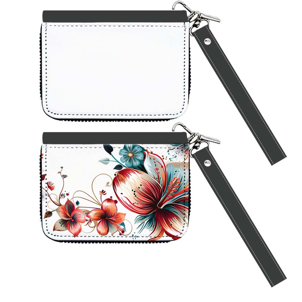 DIY Sublimation PU Leather Small Coin Bag with Zipper - Heat Transfer Blank Card Holder for Custom Crafts & Personalized Gifts
