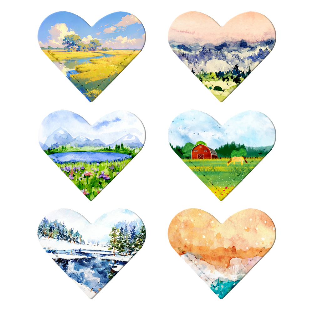 DIY Sublimation Double-Sided Printing PU Leather Corner Bookmark - Heart Shape Blank for Heat Transfer Customization