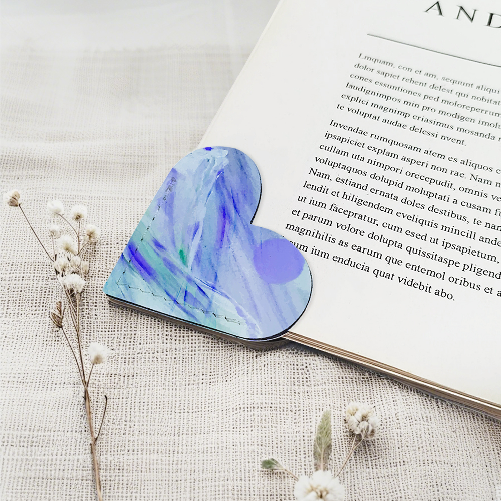 DIY Sublimation Double-Sided Printing PU Leather Corner Bookmark - Heart Shape Blank for Heat Transfer Customization