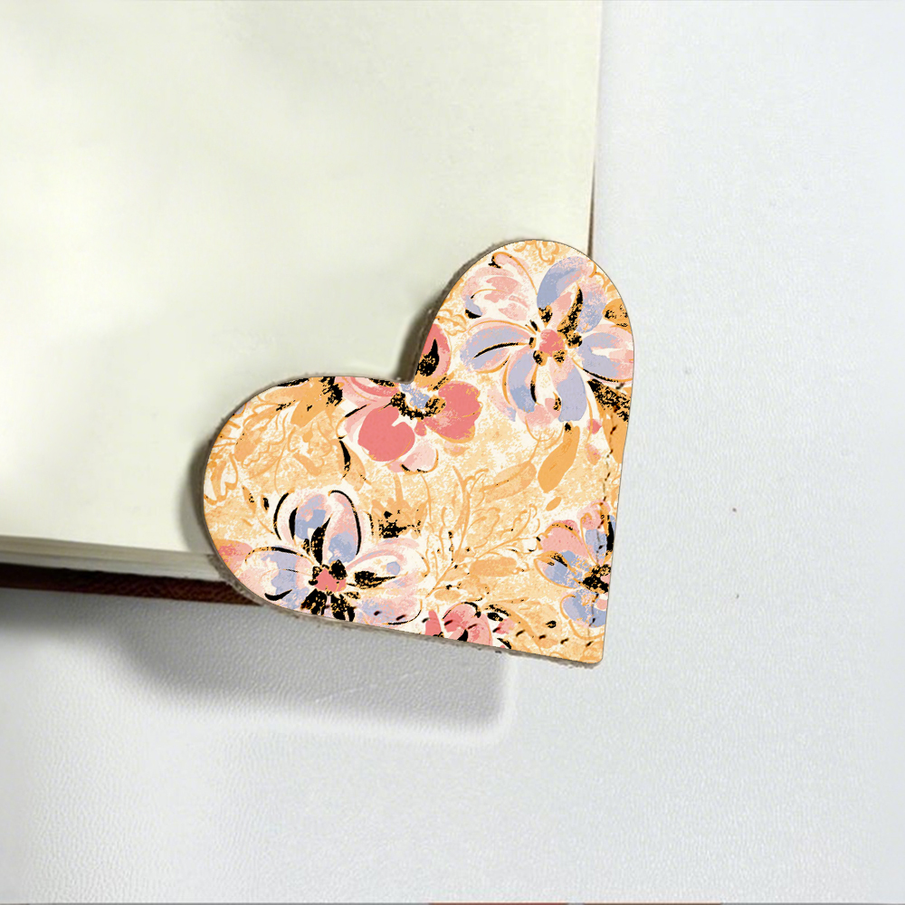 DIY Sublimation Double-Sided Printing PU Leather Corner Bookmark - Heart Shape Blank for Heat Transfer Customization
