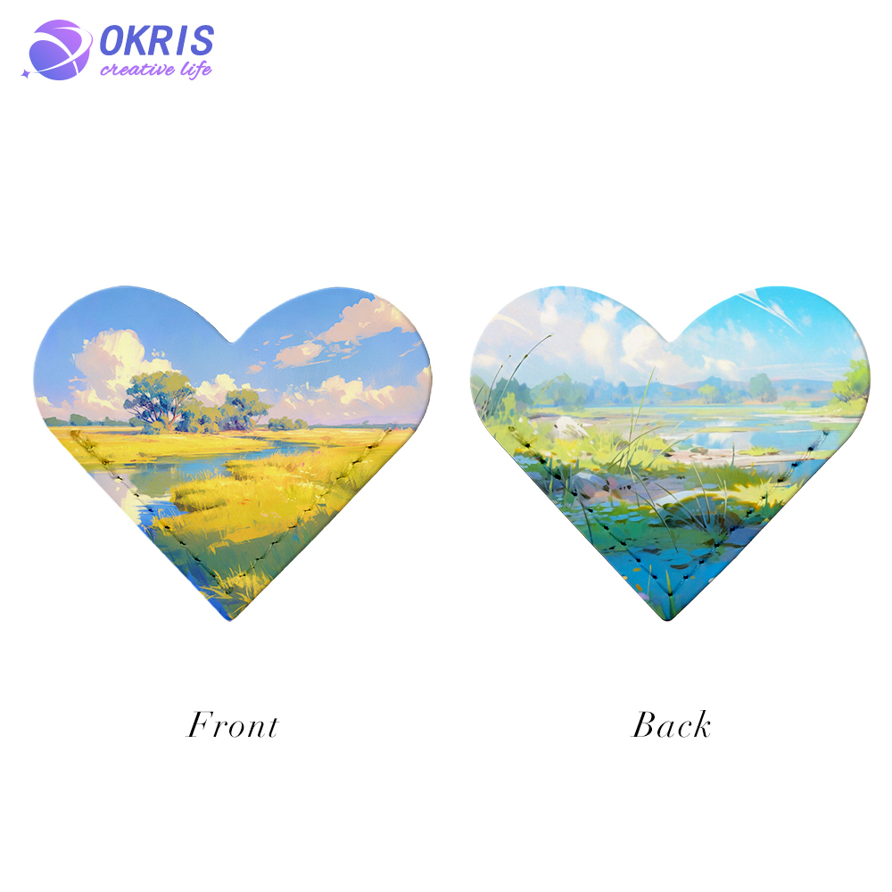 DIY Sublimation Double-Sided Printing PU Leather Corner Bookmark - Heart Shape Blank for Heat Transfer Customization