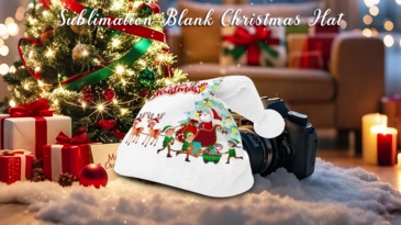 Custom Sublimation Santa Hat Blank - Heat Transfer Ready Flannel Christmas Hat for Adults (Unisex) - DIY Holiday Sublimation Blank