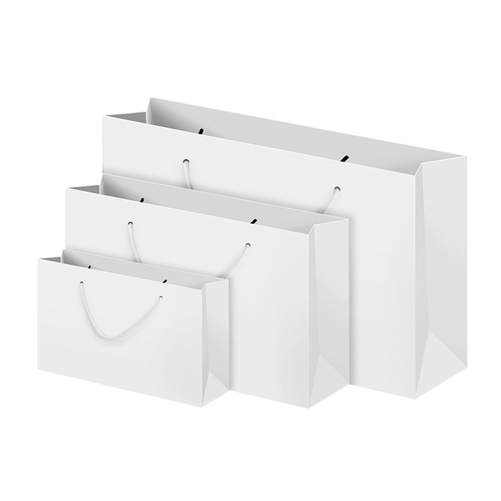 Personalized SublimationWhite Cardboard Shopping Bag with Handle; Reusable Blank Heat Transfer Bag with Various Size