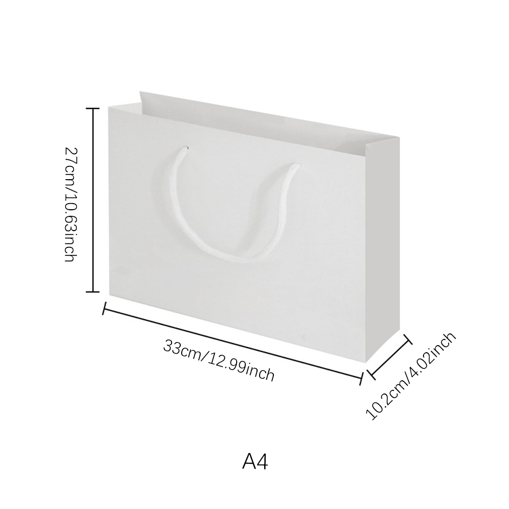 Personalized SublimationWhite Cardboard Shopping Bag with Handle; Reusable Blank Heat Transfer Bag with Various Size