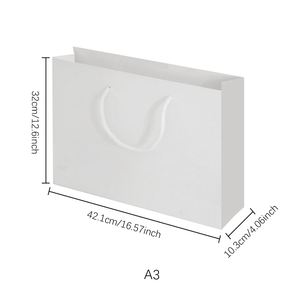 Personalized SublimationWhite Cardboard Shopping Bag with Handle; Reusable Blank Heat Transfer Bag with Various Size
