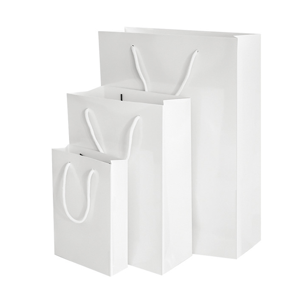 Personalized SublimationWhite Cardboard Shopping Bag with Handle; Reusable Blank Heat Transfer Bag with Various Size