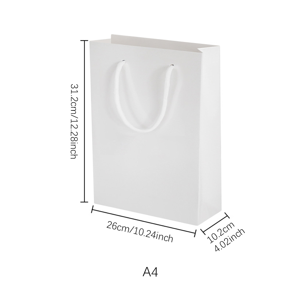 Personalized SublimationWhite Cardboard Shopping Bag with Handle; Reusable Blank Heat Transfer Bag with Various Size