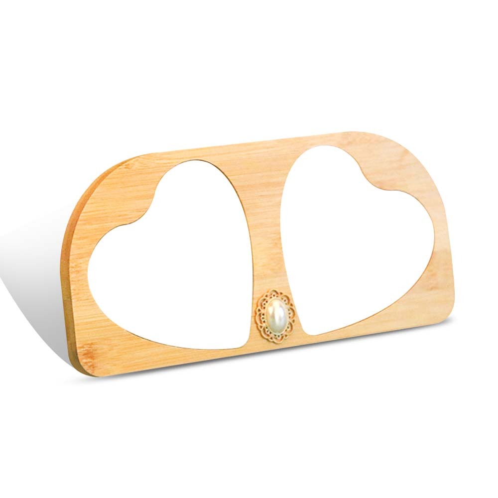 DIY Sublimation Bamboo Two-Row Photo Frame - Double Blank Panel Ornament for Personalized Heat Transfer Prints