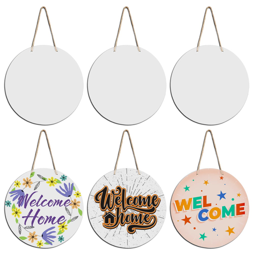 DIY Sublimation White MDF Door Hanger Blank - Heat Press Machine Printable Wall Hanging for Christmas Decor & Custom Home Signage