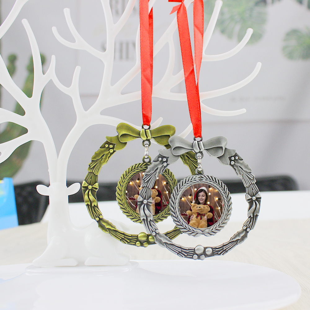 DIY Sublimation Metal Christmas Hanging Ornament - Heat Transfer Ready Holiday Decoration for Tree, Home & Car