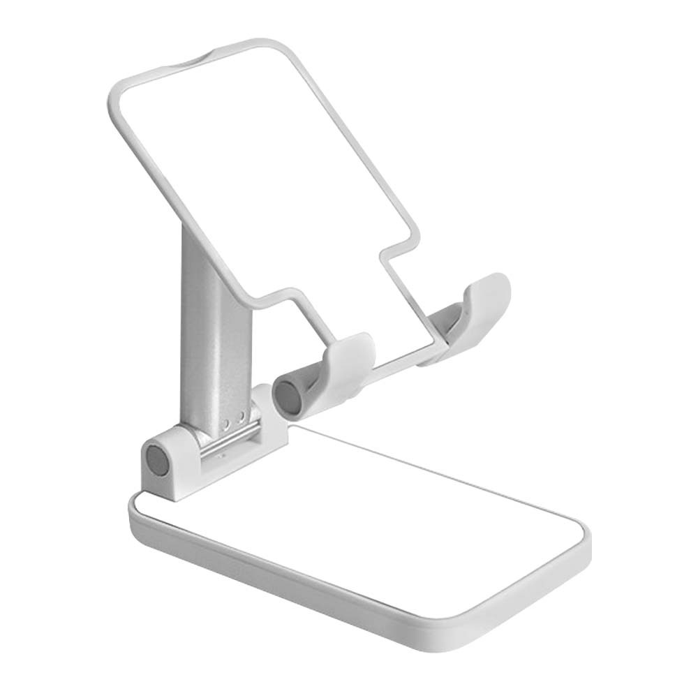 DIY Sublimation Blank Plastic Phone Stand with Metal Base - Heat Transfer Adjustable Foldable Holder for All Smartphones