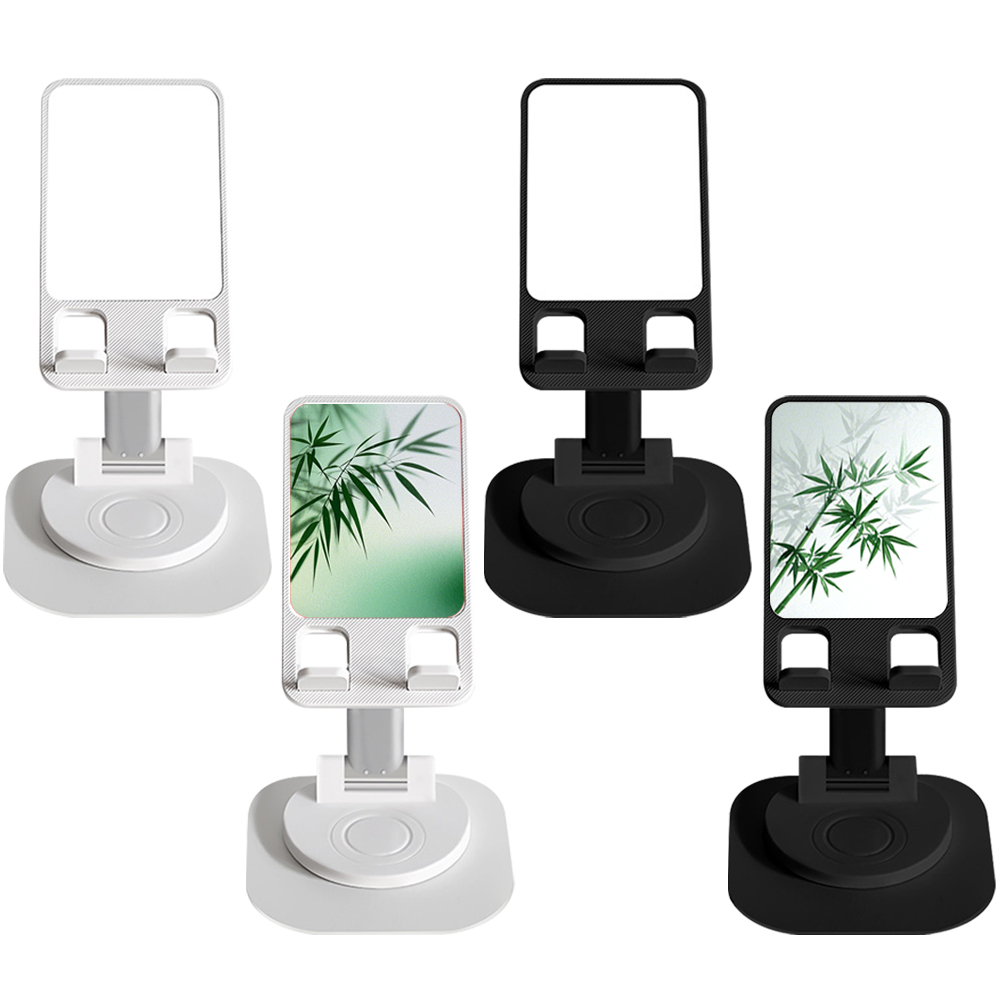 DIY Sublimation Blank Plastic Phone Stand with Metal Base - Heat Transfer Adjustable Foldable Holder for All Smartphones