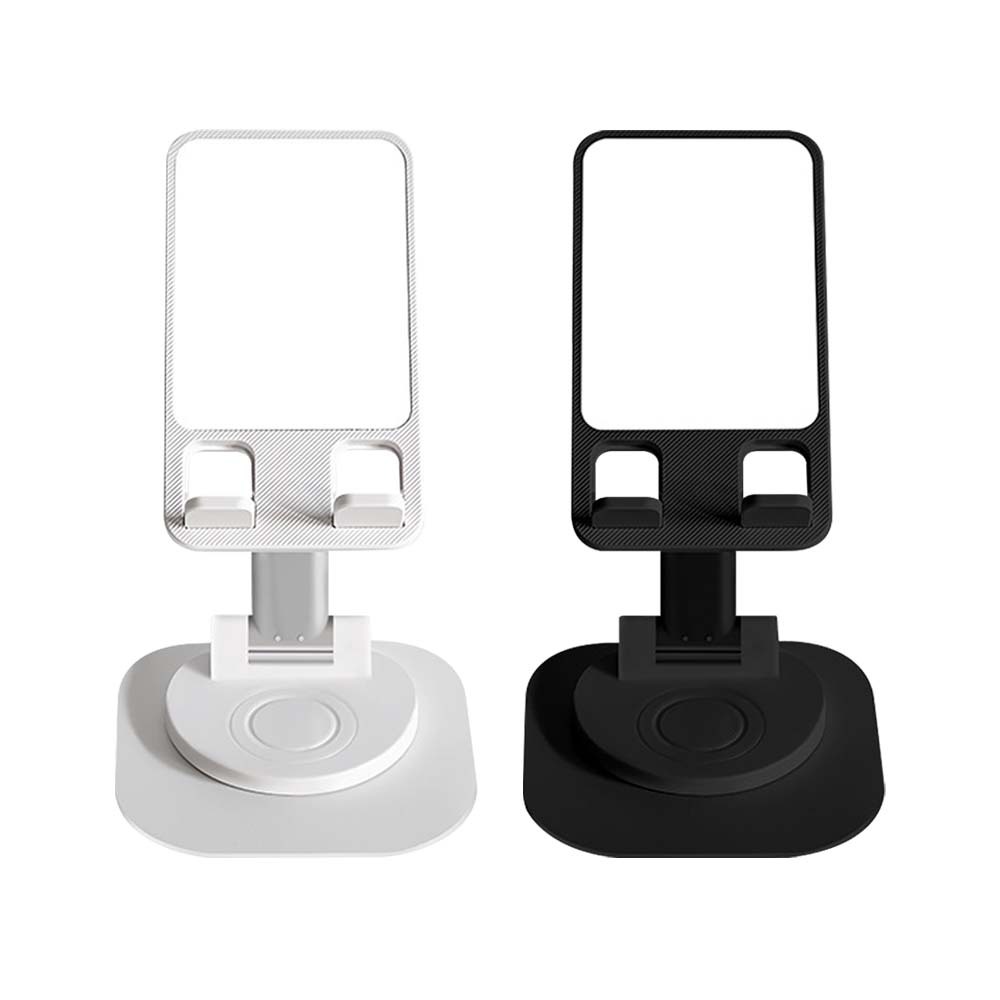 DIY Sublimation Blank Plastic Phone Stand with Metal Base - Heat Transfer Adjustable Foldable Holder for All Smartphones