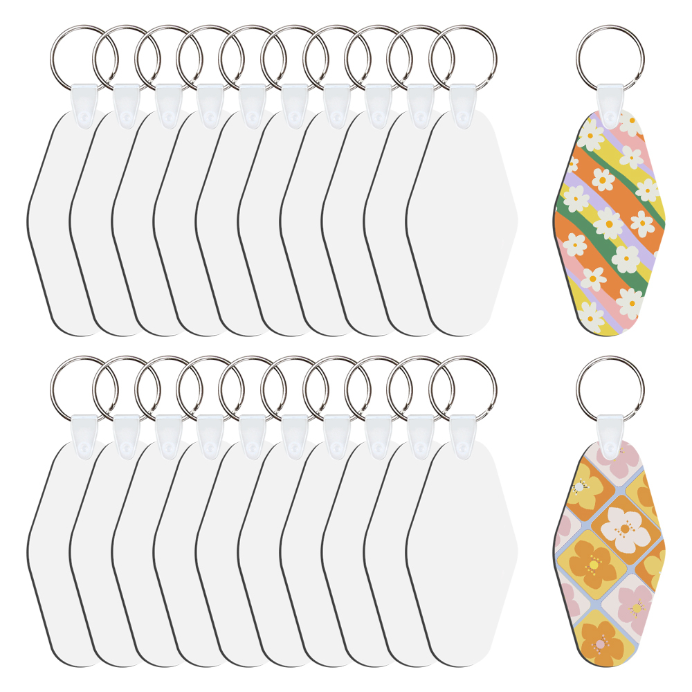DIY Sublimation MDF Keychain - Double-Sided Heat Transfer Printing Keyring Blank for Custom Design