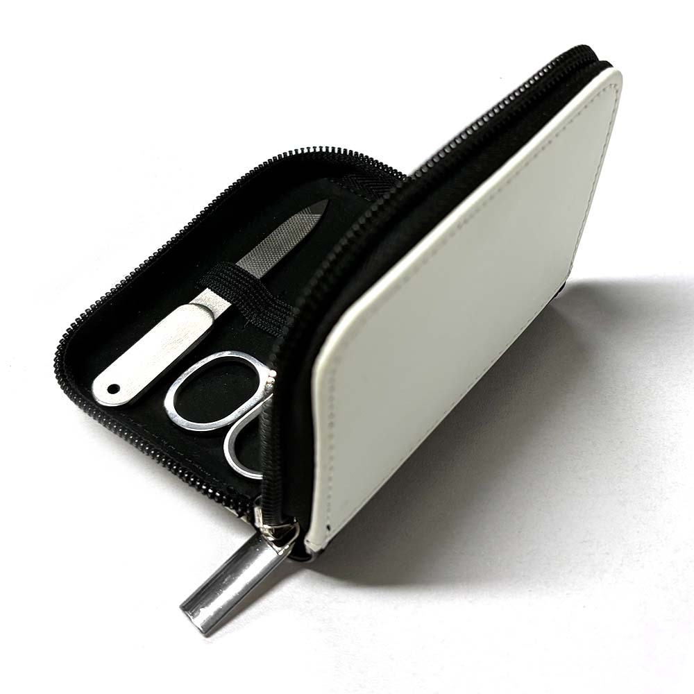 DIY Sublimation PU Leather Manicure Set - Professional Stainless Steel Nail Clipper Kit with Customizable Leather Pouch