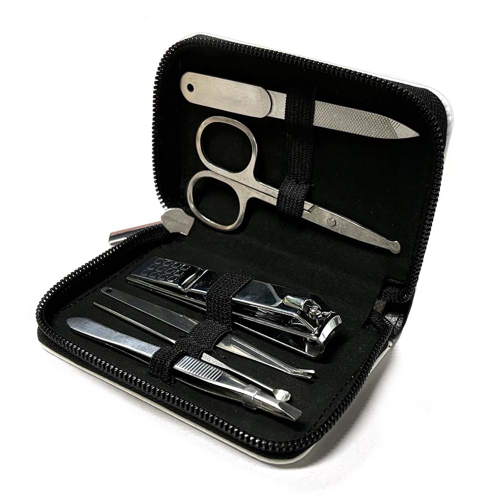 DIY Sublimation PU Leather Manicure Set - Professional Stainless Steel Nail Clipper Kit with Customizable Leather Pouch