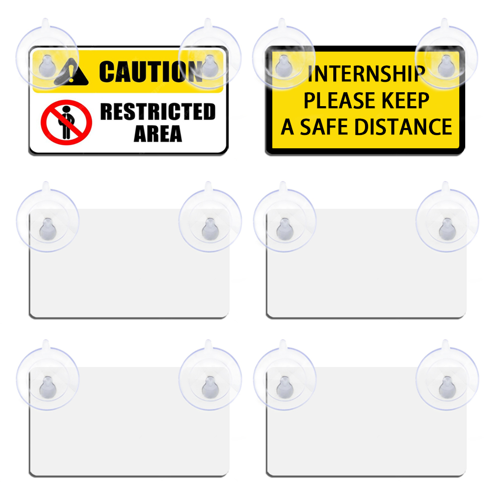 Sublimation Removable & Replaceable Car Safety Warning Sign - Heat Transfer MDF Window Sign with Suction Cup