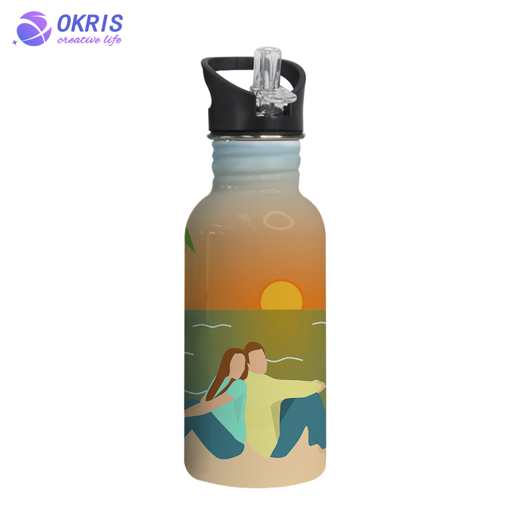 Heat Press Printing DIY Custom Sublimation Sports Aluminum Water Bottle with Sucker