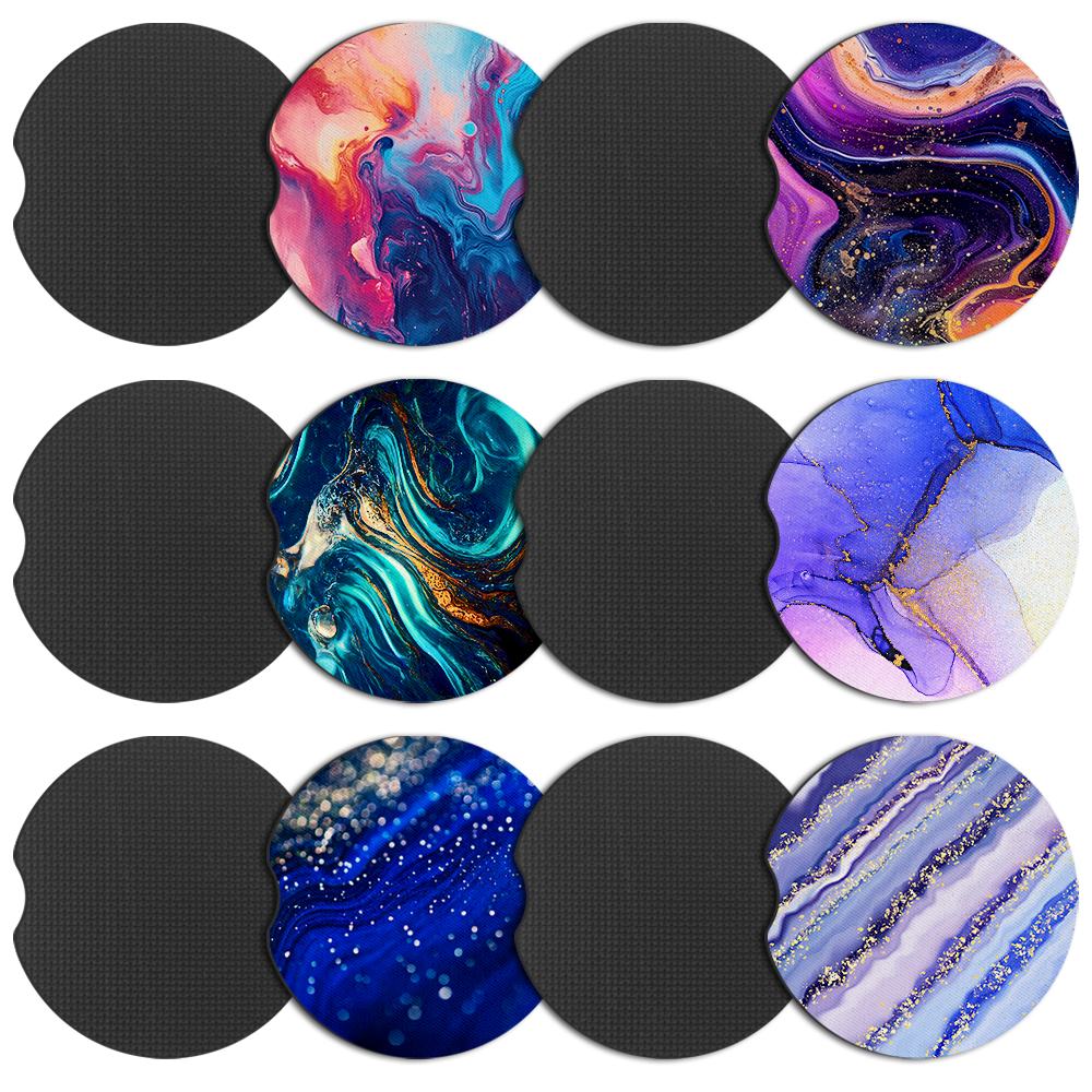 Personalized Sublimation 3mm/5mm Neoprene Car Coaster - Non-Slip Heat Transfer Blank for DIY Craft & Auto Accessories