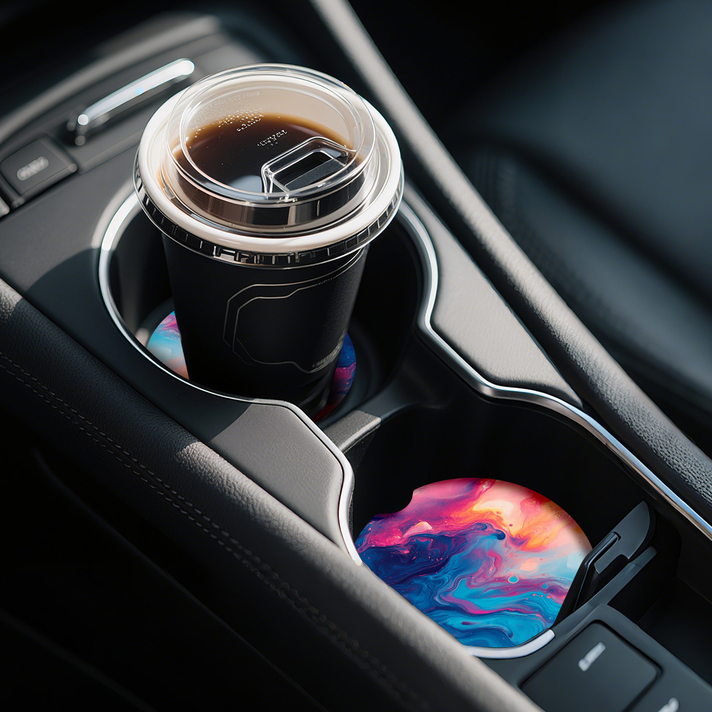 Personalized Sublimation 3mm/5mm Neoprene Car Coaster - Non-Slip Heat Transfer Blank for DIY Craft & Auto Accessories