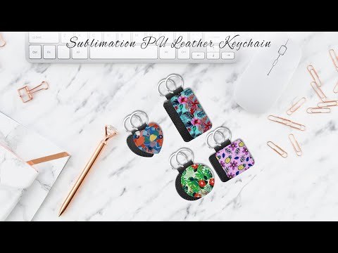 Sublimation PU Leather Double-Sided Printing Keychain - Heat Transfer Blank Keychain with 5 Sizes