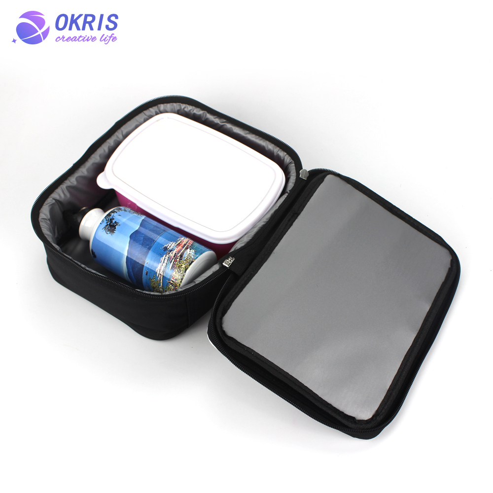 Sublimation Canvas Lunch Bag for Kids - Heat Transfer Multi-Purpose Bag with Detachable Blank Panel & Removable Zipper Pouch