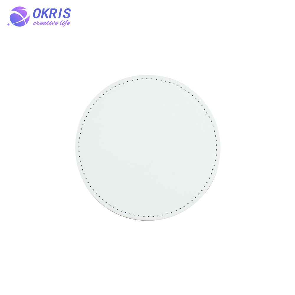High Quality Diy Pattern Sublimation Blank PU Leather Coaster