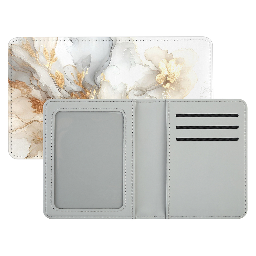 Sublimation PU Leather Passport Cover with Card Slots - Heat Transfer Full-Edge Printing Wallet for Passport & Boarding Pass