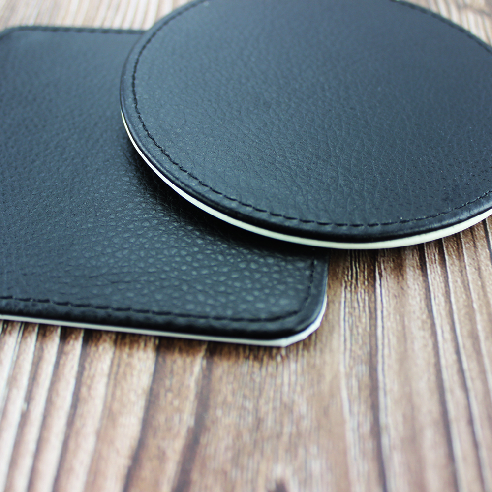 High Quality Diy Pattern Sublimation Blank PU Leather Coaster