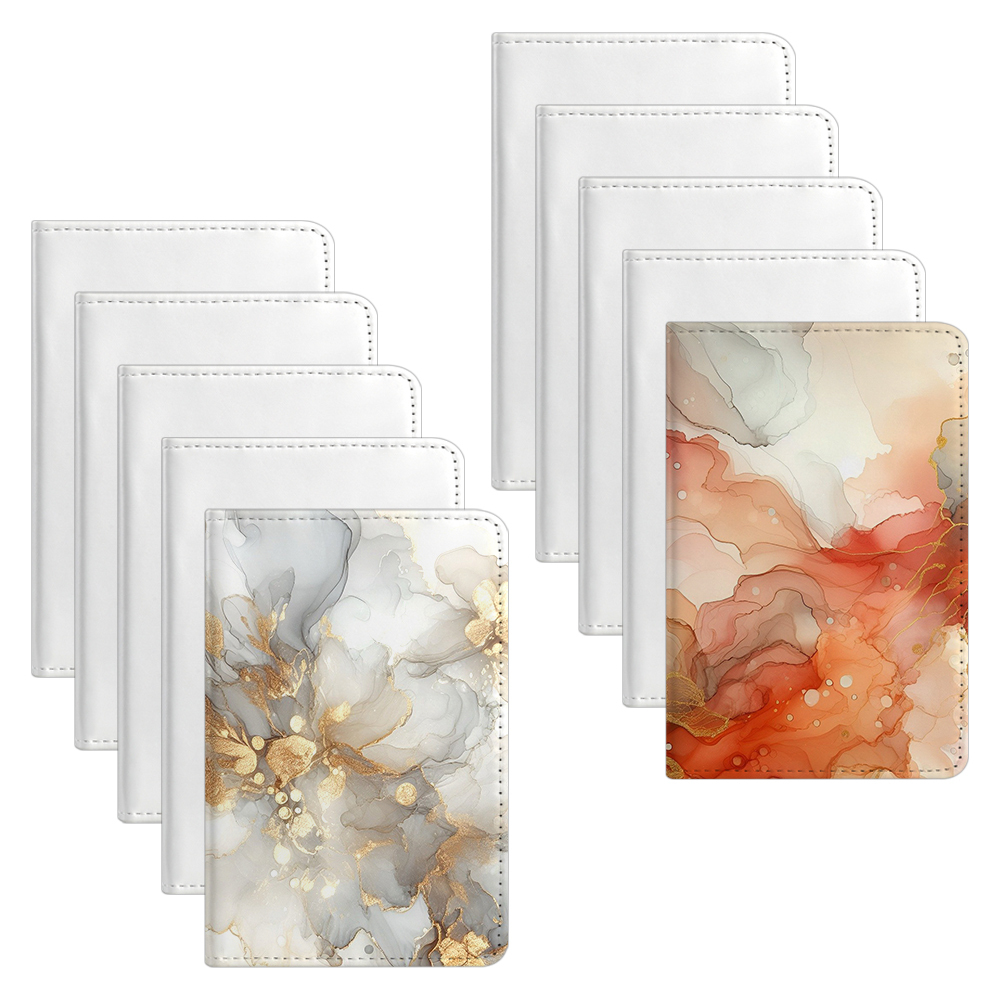Sublimation PU Leather Passport Cover with Card Slots - Heat Transfer Full-Edge Printing Wallet for Passport & Boarding Pass