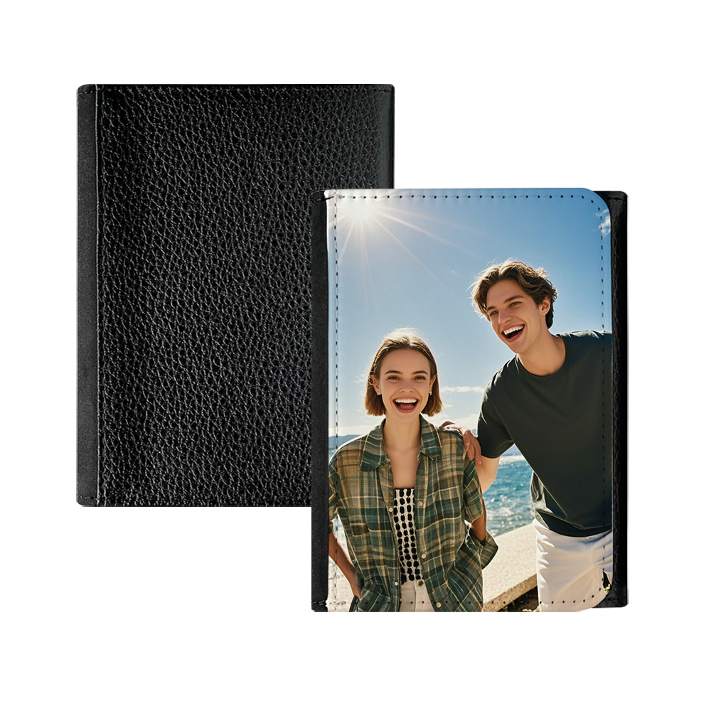Sublimation PU Leather Men’s Foldable Wallet - ID Card Window & Multi-Slot Design for Father’s Day Gifts, Travel & Work