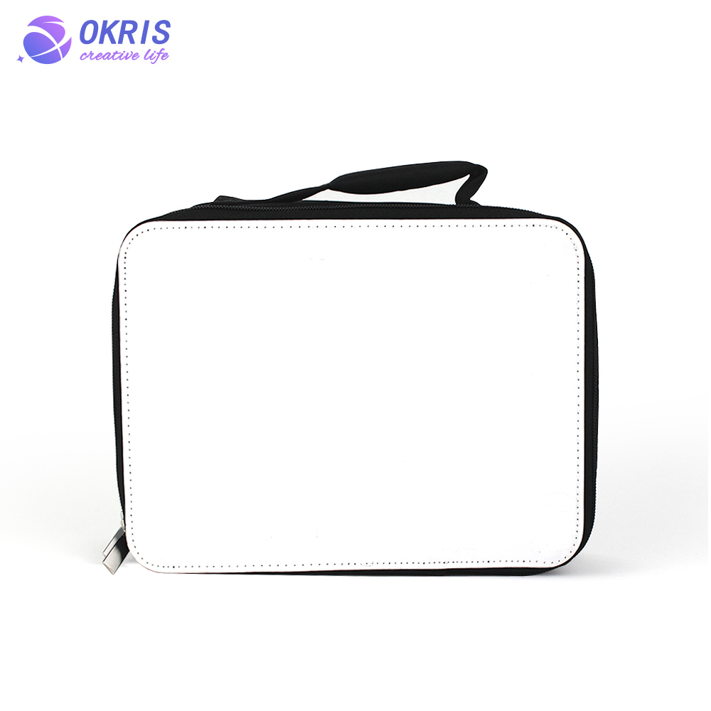Sublimation Canvas Lunch Bag for Kids - Heat Transfer Multi-Purpose Bag with Detachable Blank Panel & Removable Zipper Pouch