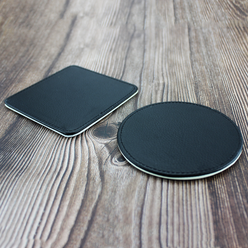 High Quality Diy Pattern Sublimation Blank PU Leather Coaster