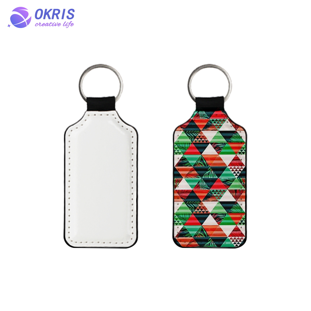 Sublimation PU Leather Double-Sided Printing Keychain - Heat Transfer Blank Keychain with 5 Sizes