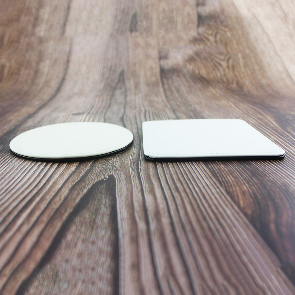 High Quality Diy Pattern Sublimation Blank PU Leather Coaster