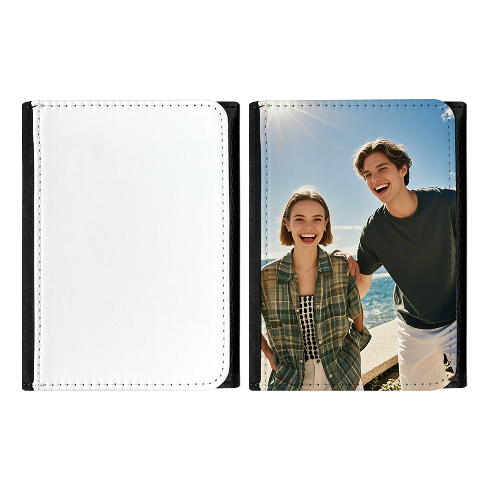 Sublimation PU Leather Men’s Foldable Wallet - ID Card Window & Multi-Slot Design for Father’s Day Gifts, Travel & Work