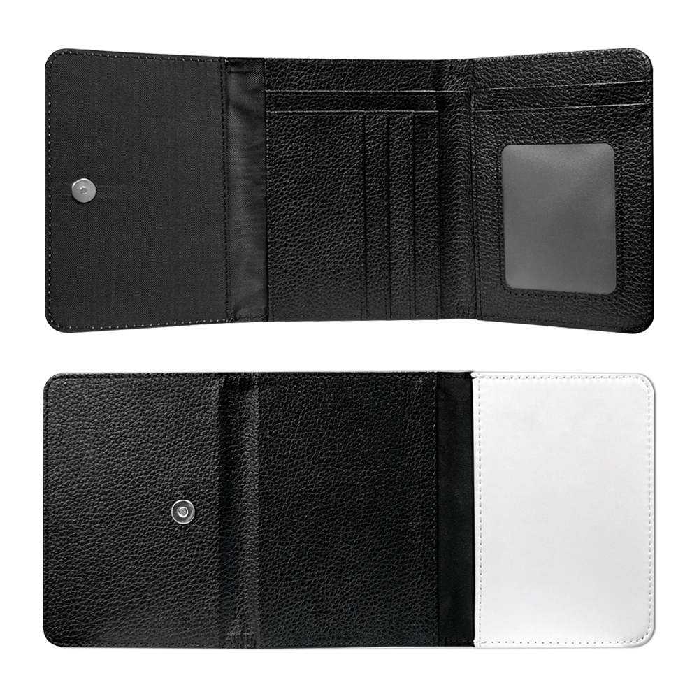 Sublimation PU Leather Men’s Foldable Wallet - ID Card Window & Multi-Slot Design for Father’s Day Gifts, Travel & Work