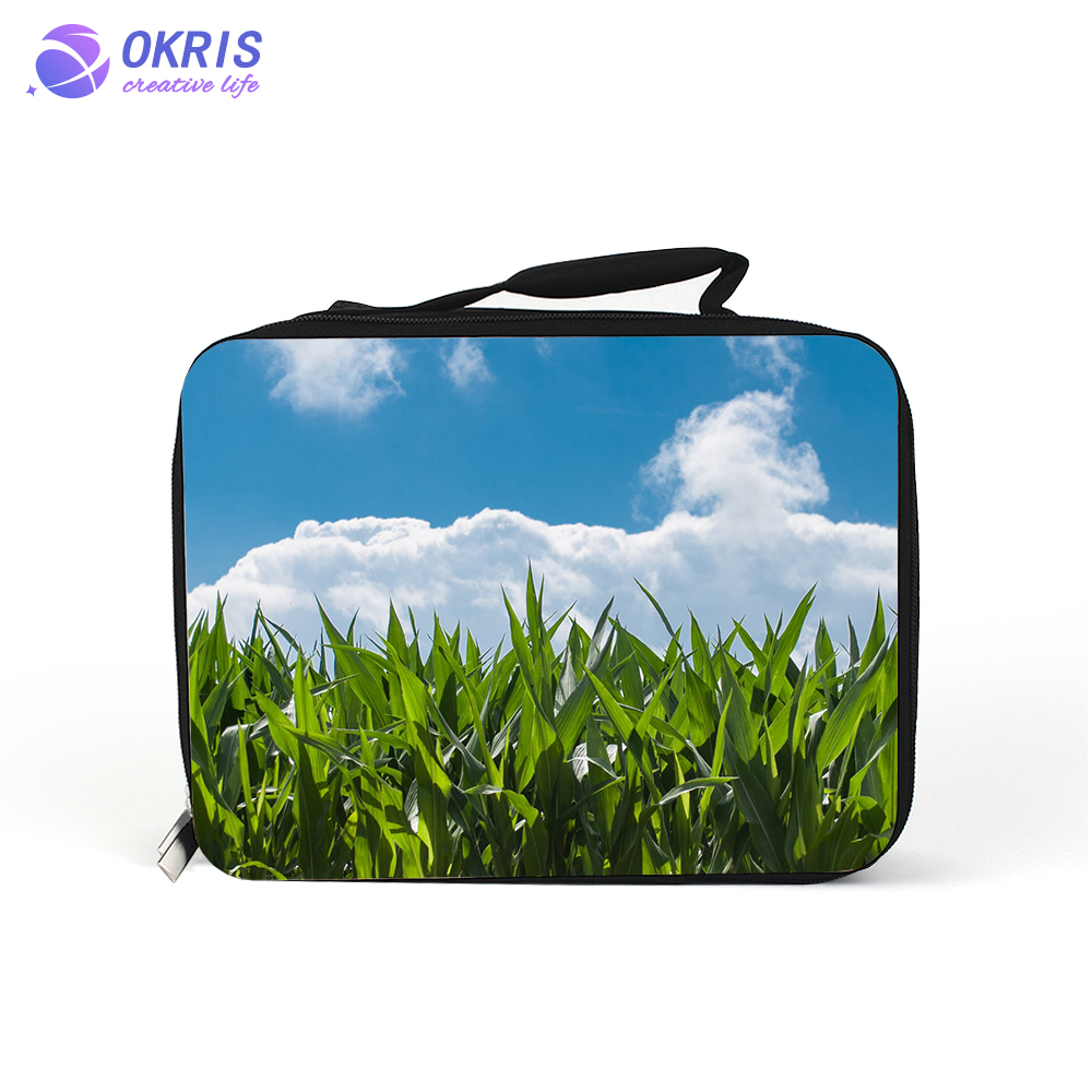 Sublimation Canvas Lunch Bag for Kids - Heat Transfer Multi-Purpose Bag with Detachable Blank Panel & Removable Zipper Pouch