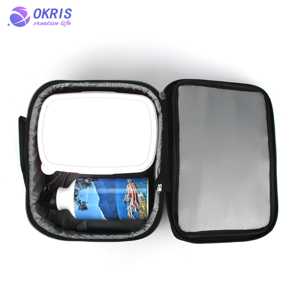 Sublimation Canvas Lunch Bag for Kids - Heat Transfer Multi-Purpose Bag with Detachable Blank Panel & Removable Zipper Pouch