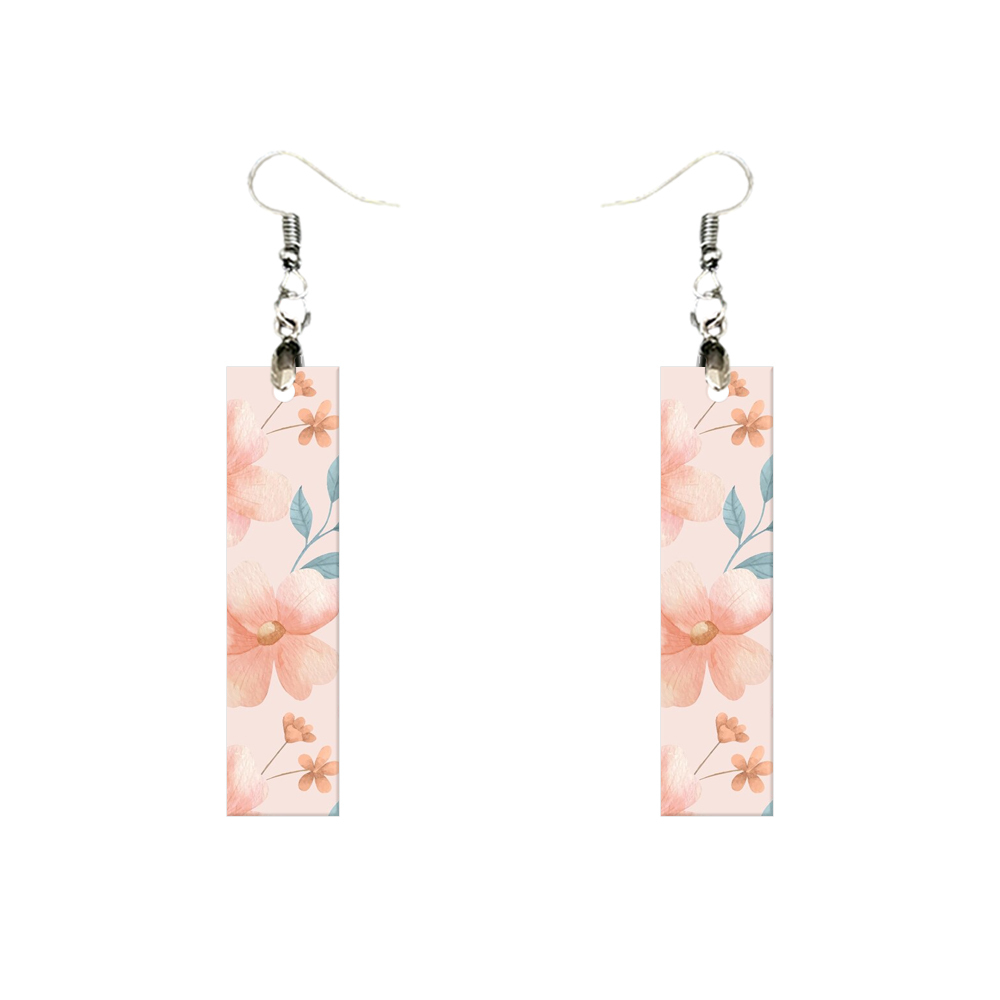 Double-Sides Printing Sublimation Blank MDF Earring Popular DIY Heat Transfer MDF Earring With 33 Different Design