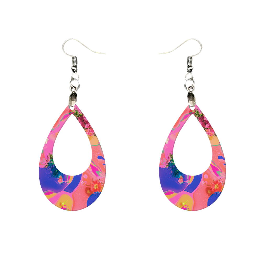 Double-Sides Printing Sublimation Blank MDF Earring Popular DIY Heat Transfer MDF Earring With 33 Different Design