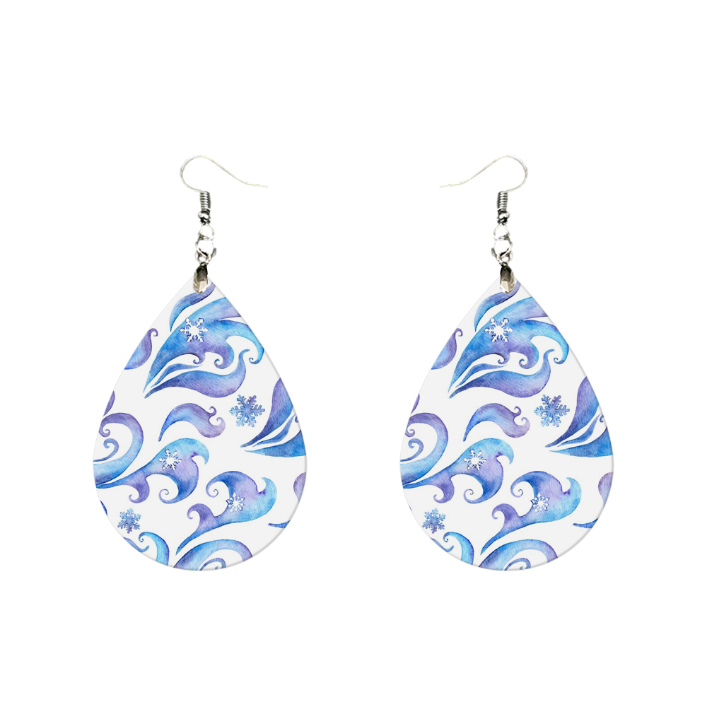Double-Sides Printing Sublimation Blank MDF Earring Popular DIY Heat Transfer MDF Earring With 33 Different Design