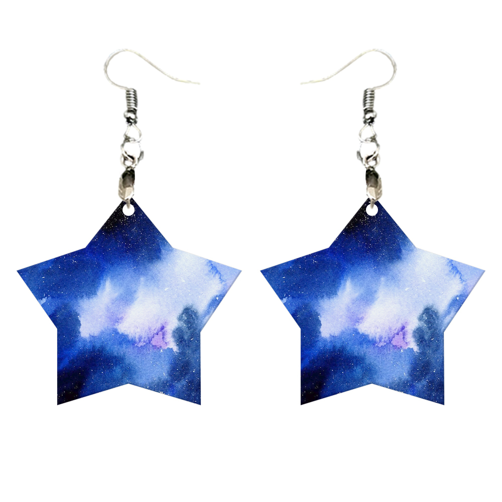 Double-Sides Printing Sublimation Blank MDF Earring Popular DIY Heat Transfer MDF Earring With 33 Different Design