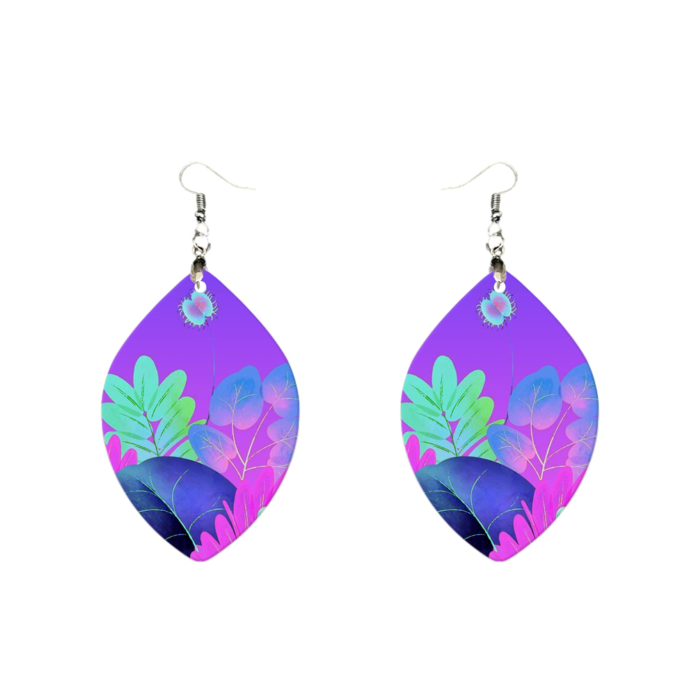 Double-Sides Printing Sublimation Blank MDF Earring Popular DIY Heat Transfer MDF Earring With 33 Different Design