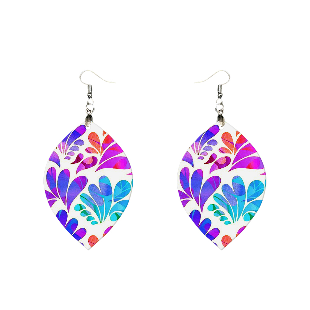Double-Sides Printing Sublimation Blank MDF Earring Popular DIY Heat Transfer MDF Earring With 33 Different Design