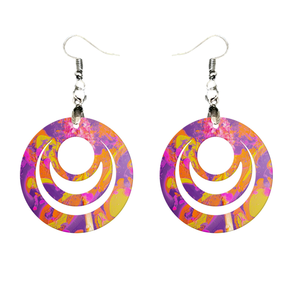 Double-Sides Printing Sublimation Blank MDF Earring Popular DIY Heat Transfer MDF Earring With 33 Different Design